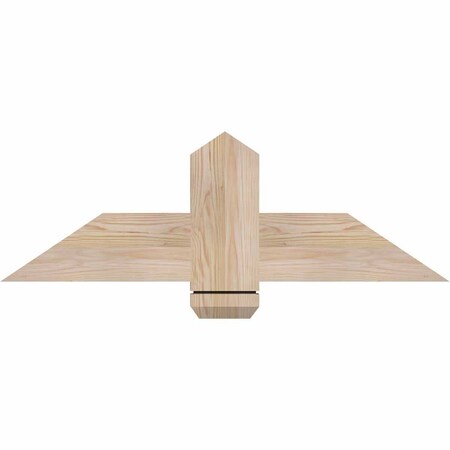 Ekena Millwork Eugene Smooth Timber Gable Bracket, Douglas Fir, 36"W x 12"H x 1 1/2"D x 5 1/2"F, 8/12 Pitch GBW036X12X0206EUG00SDF